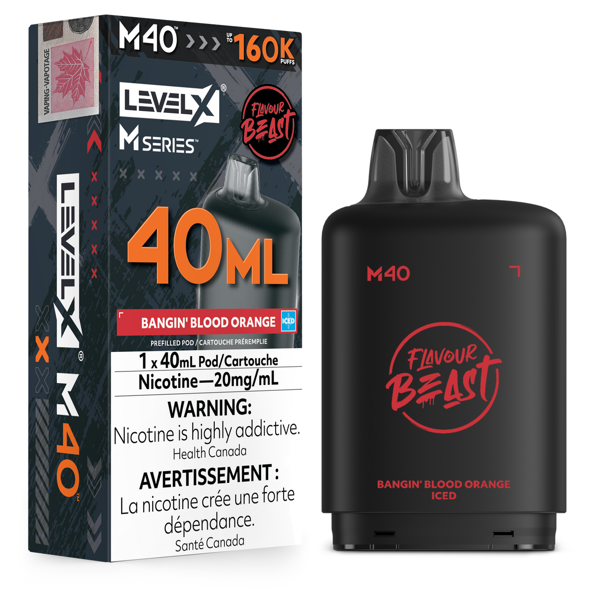Bangin' Blood Orange Iced - LEVEL X FLAVOUR BEAST M40 160K - 40mL