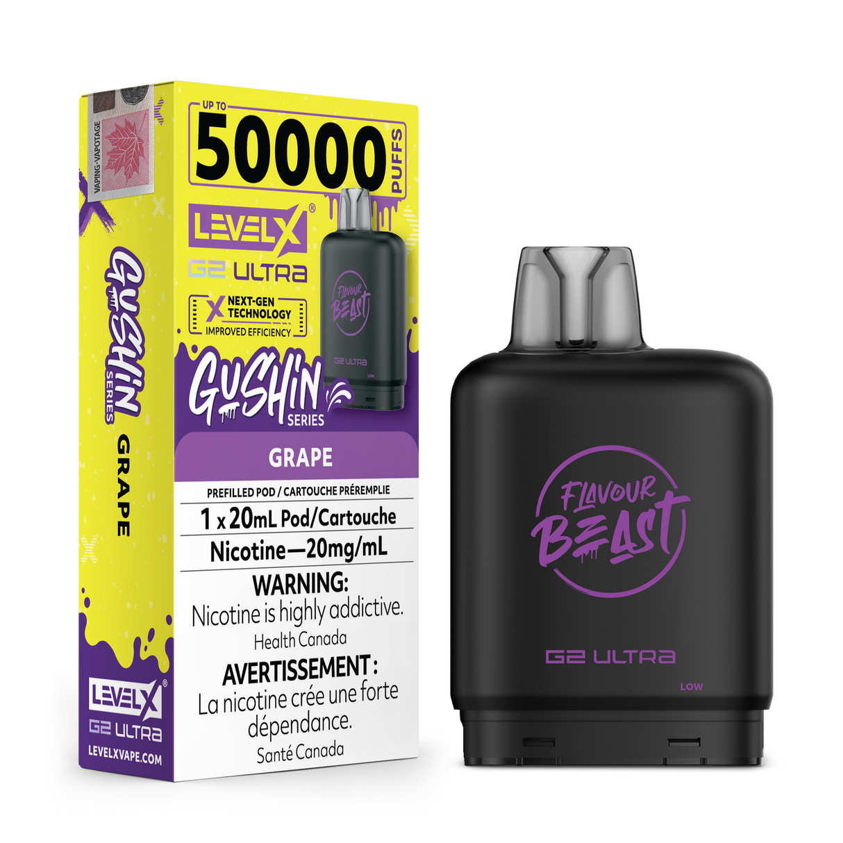 Grape -  LEVEL X FLAVOUR BEAST GUSHIN' BOOST G2 ULTRA 50K - 20ml