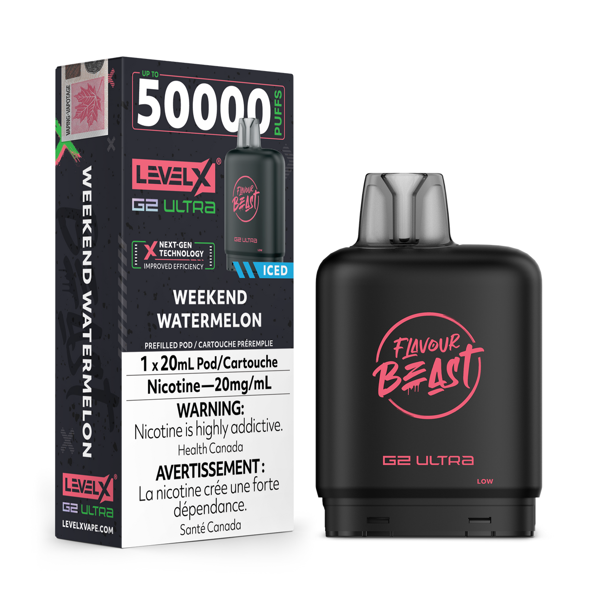 Weekend Watermelon Iced - LEVEL X FLAVOUR BEAST BOOST G2 ULTRA 50K - 20ml