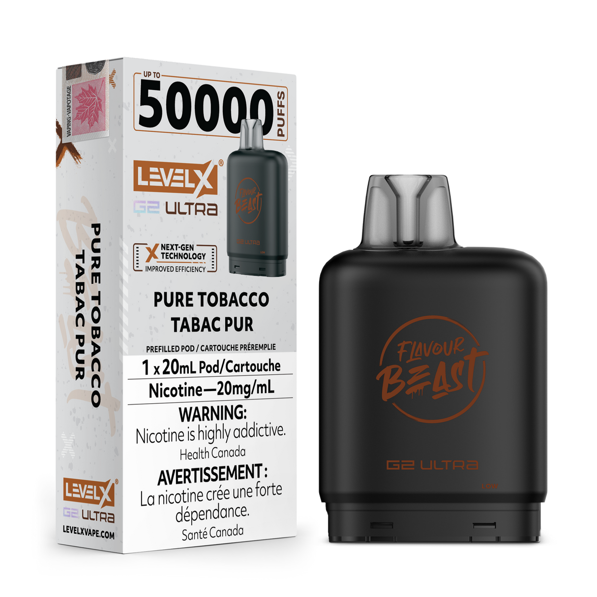 Pure Tobacco - LEVEL X FLAVOUR BEAST BOOST G2 ULTRA 50K - 20ml