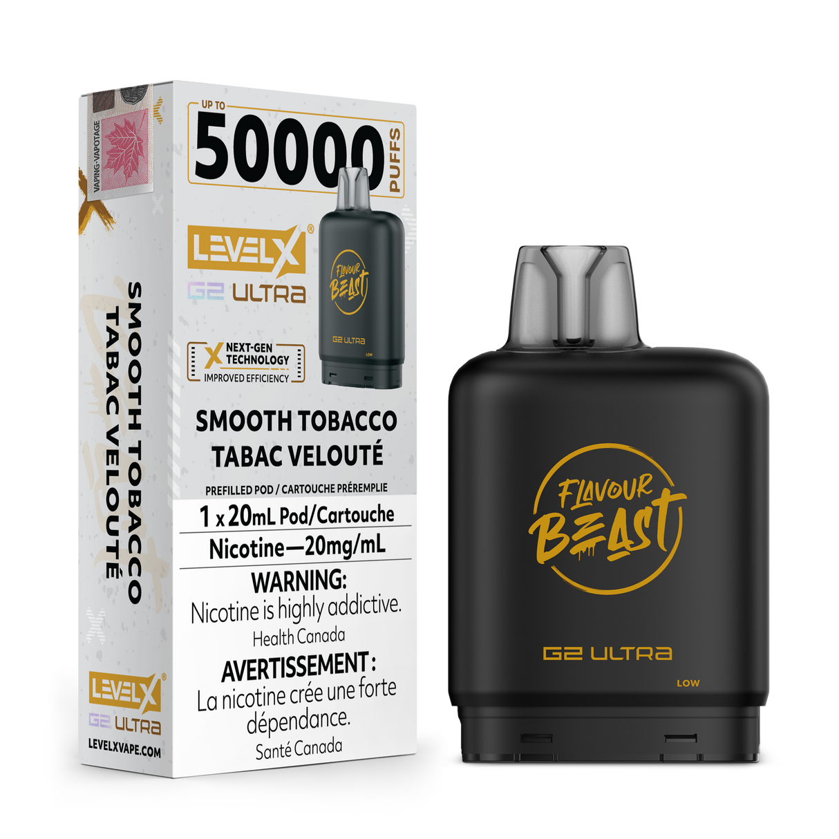 Smooth Tobacco - LEVEL X FLAVOUR BEAST BOOST G2 ULTRA 50K - 20ml