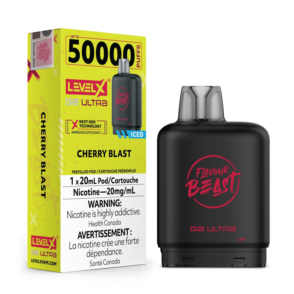 Cherry Blast Iced - LEVEL X FLAVOUR BEAST BOOST G2 ULTRA 50K - 20ml