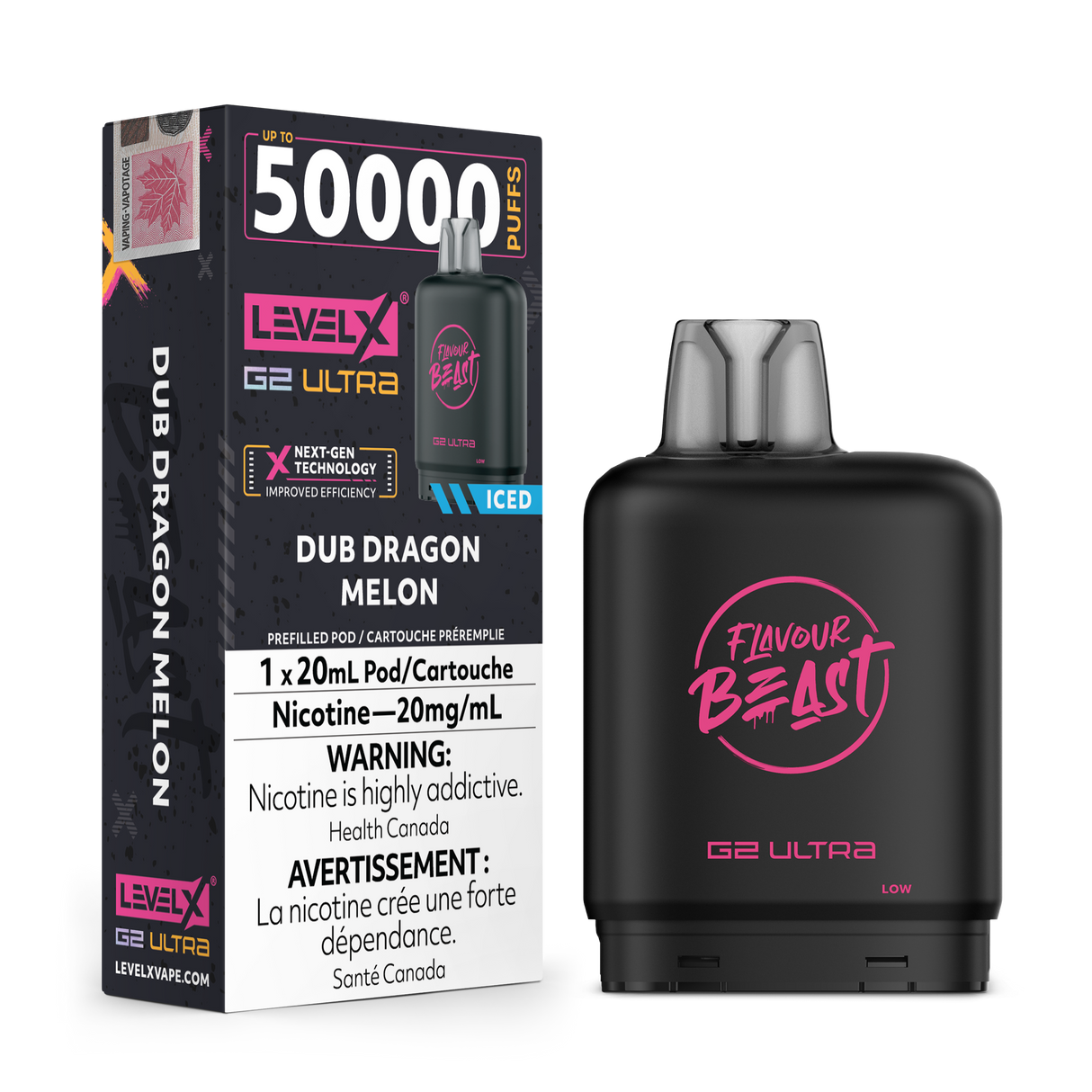 Dub Dragon Melon Iced - LEVEL X FLAVOUR BEAST BOOST G2 ULTRA 50K - 20ml