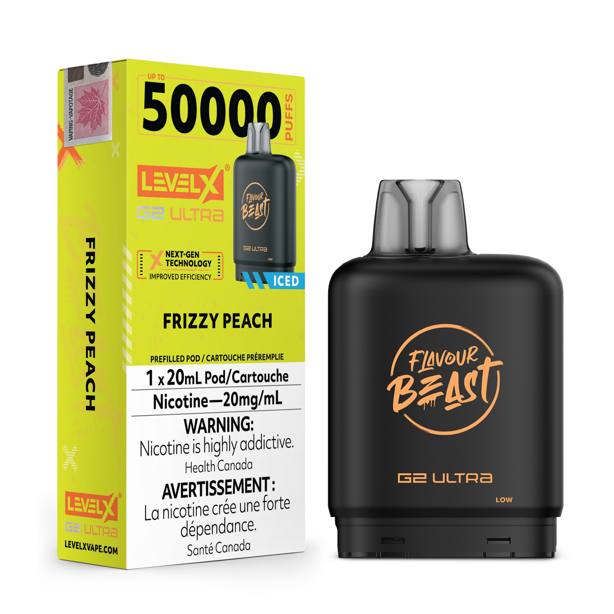 Frizzy Peach Iced - LEVEL X FLAVOUR BEAST BOOST G2 ULTRA 50K - 20ml