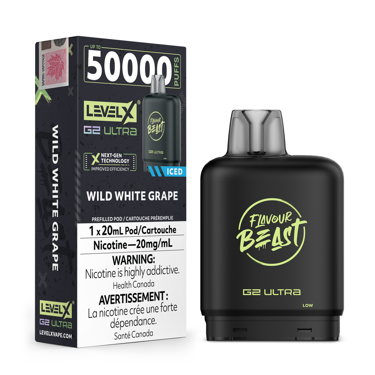 Wild White Grape Iced - LEVEL X FLAVOUR BEAST BOOST G2 ULTRA 50K - 20ml