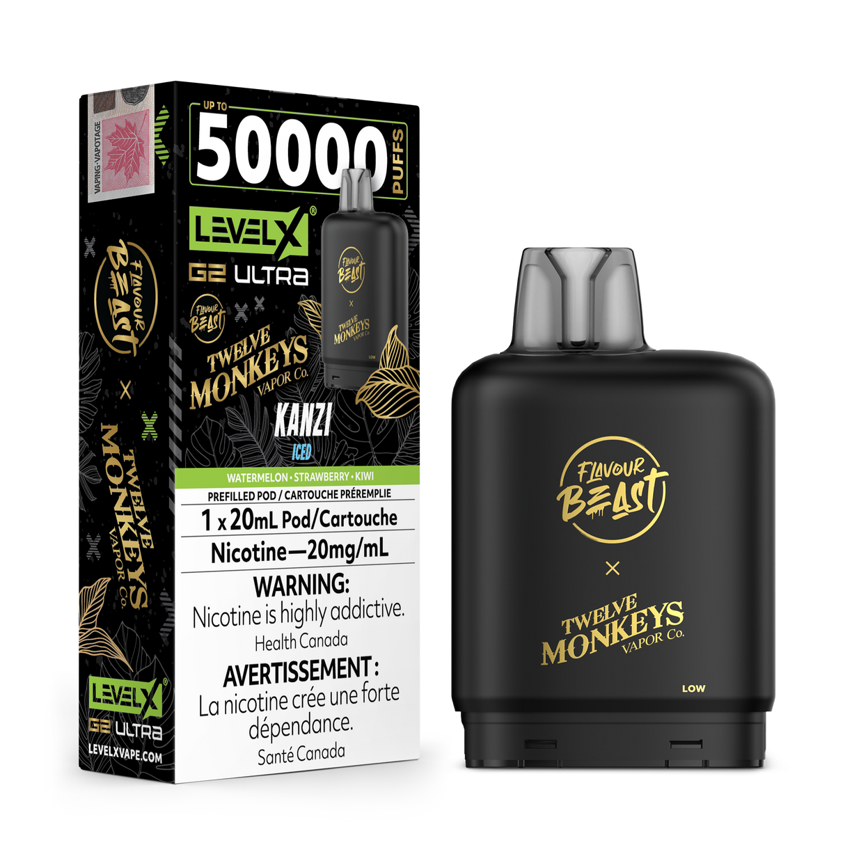 Kanzi Iced - LEVEL X BOOST G2 ULTRA X 12 MONKEYS 50K - 20ml