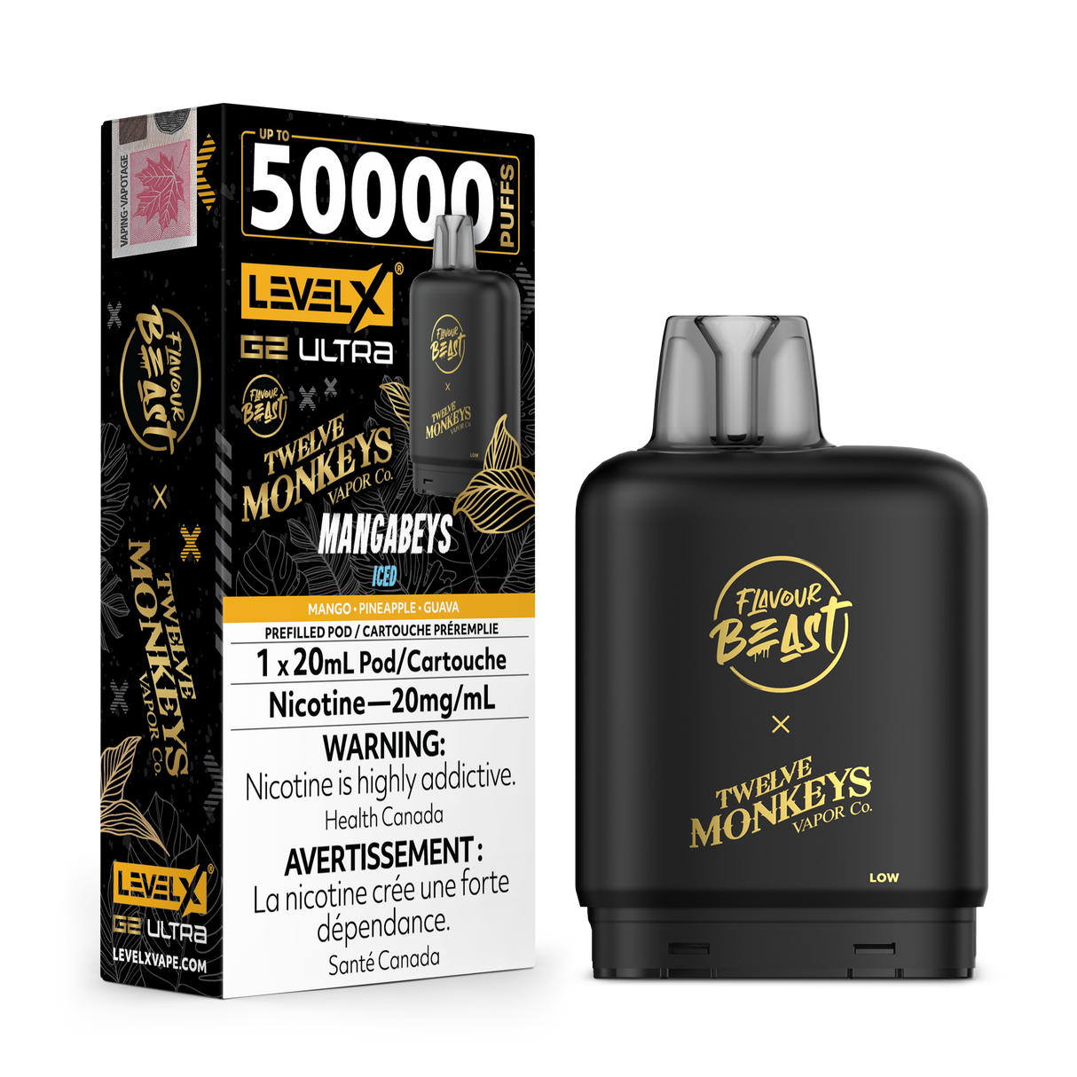 Mangabeys Iced - LEVEL X BOOST G2 ULTRA X 12 MONKEYS 50K - 20ml