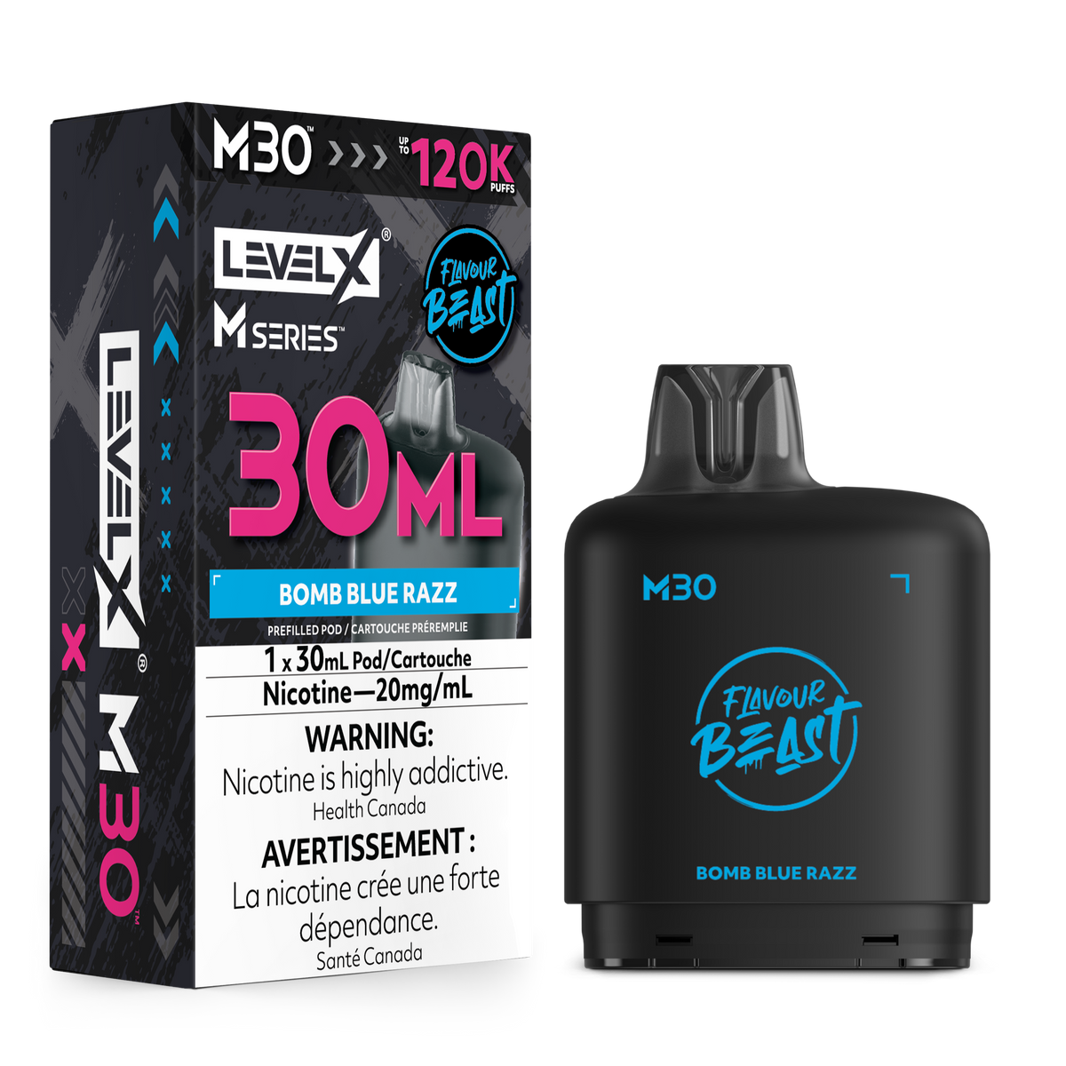 Level X M30 FB 120K - Bomb Blue Razz - 30mL