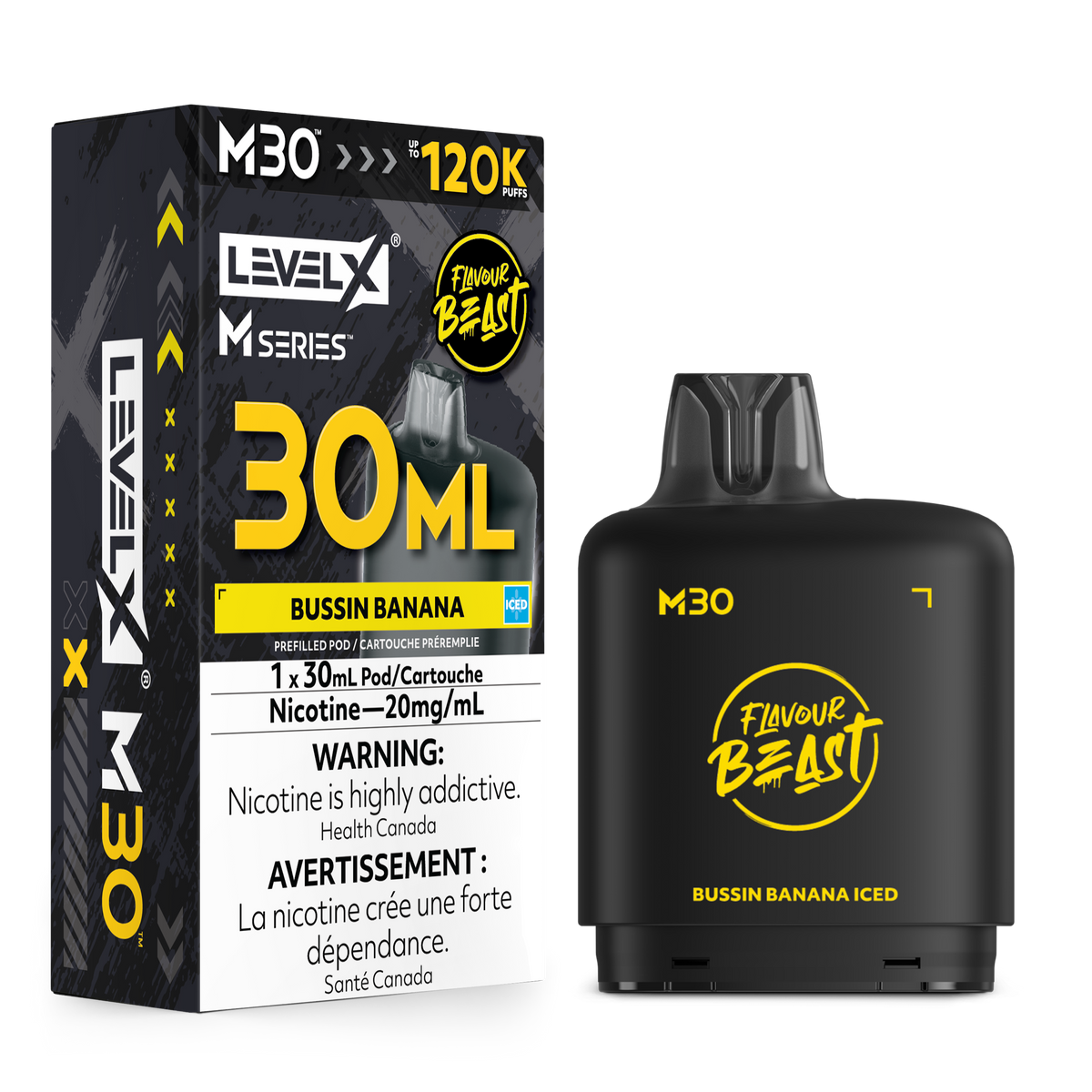 Level X M30 FB 120K - Bussin Banana Iced - 30mL