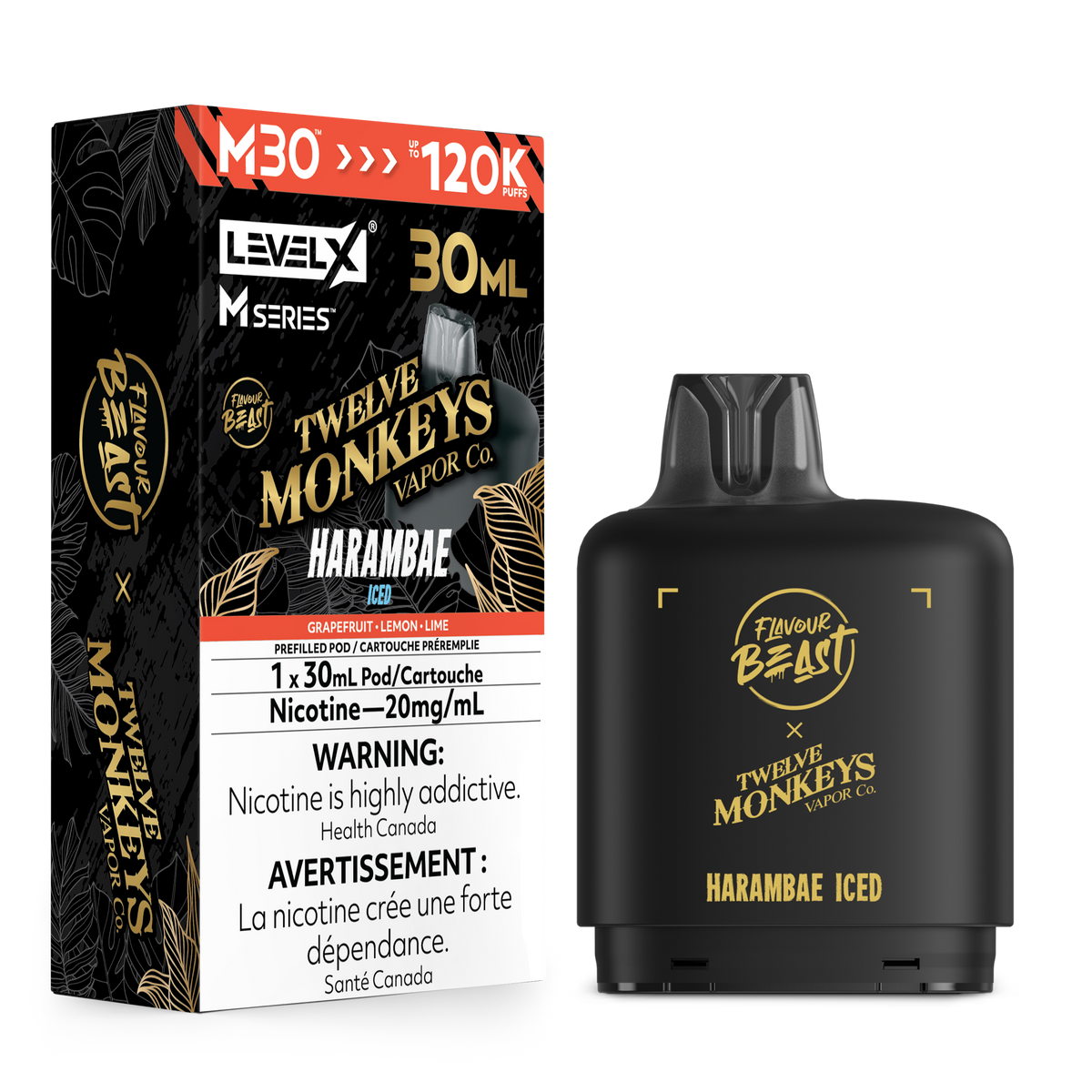Level X M30 FB 120K. - 12M  Harambae Iced - 30mL