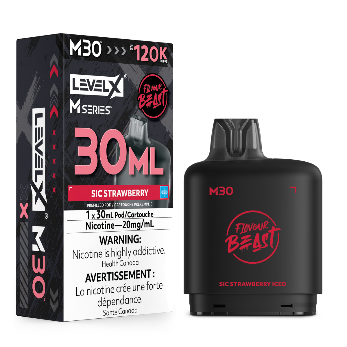 Level X M30 FB 120K - Sic Strawberry Iced - 30mL