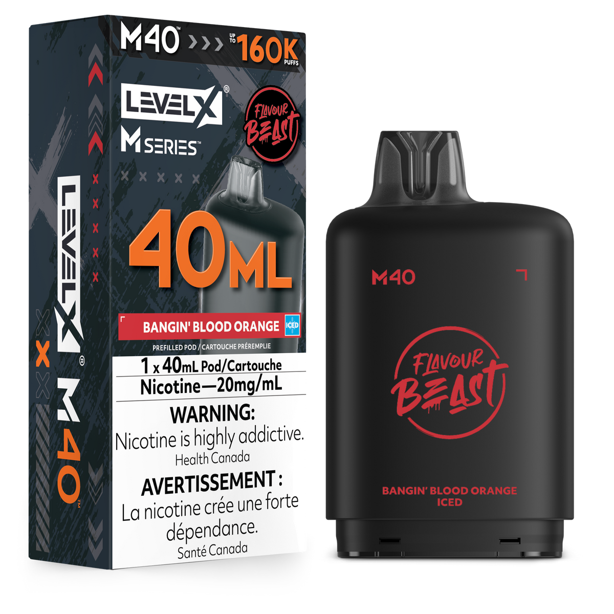 Level X Flavour Beast M40 160K - Bangin' Blood Orange Iced  - 40mL