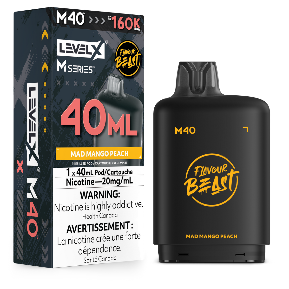 Level X Flavour Beast M40 160K - Mad Mango Peach  - 40mL
