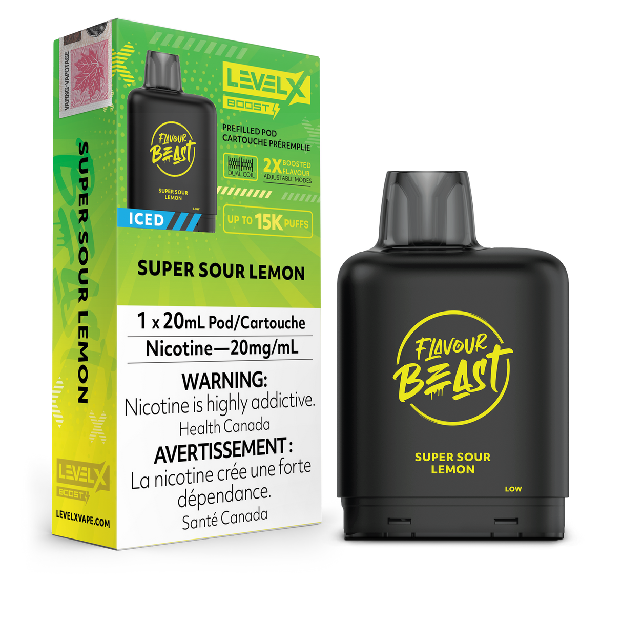 Super Sour Lemon Iced - LEVEL X FLAVOUR BEAST BOOST G2 25K - 20ml