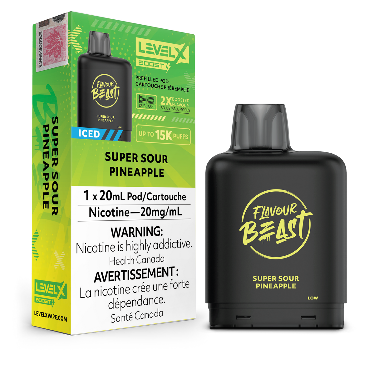 Super Sour Pineapple Iced - LEVEL X FLAVOUR BEAST BOOST G2 25K - 20ml
