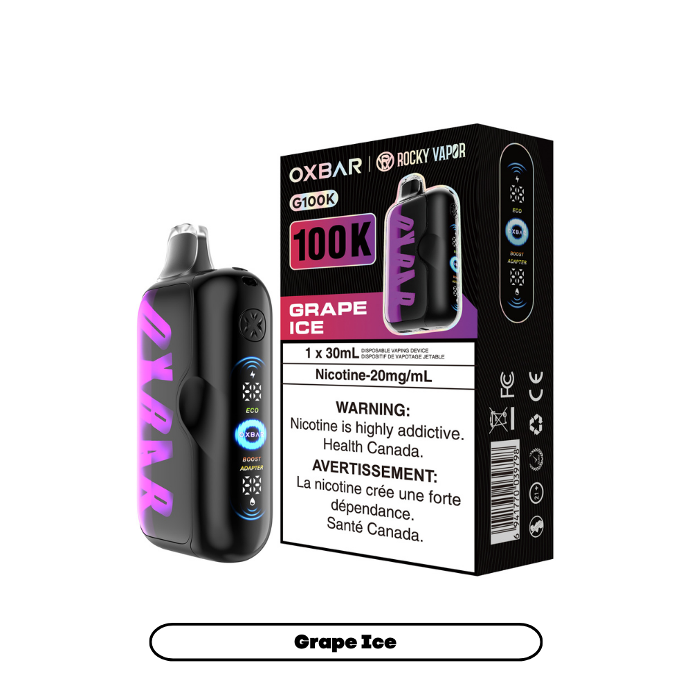 Grape Ice by OXBAR x ROCKY VAPOR G100K - 30mL