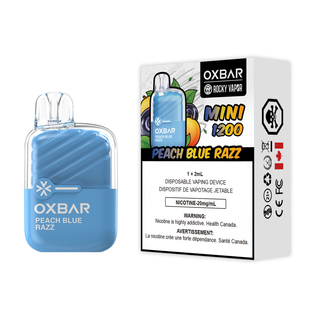 Peach Blue Razz - OXBAR MINI 1200 by ROCKY VAPOR  - 2mL