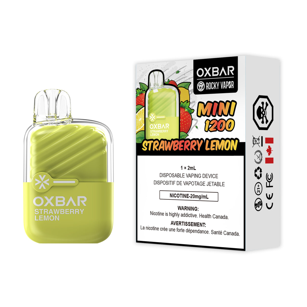 Strawberry Lemon - OXBAR MINI 1200 by ROCKY VAPOR  - 2mL