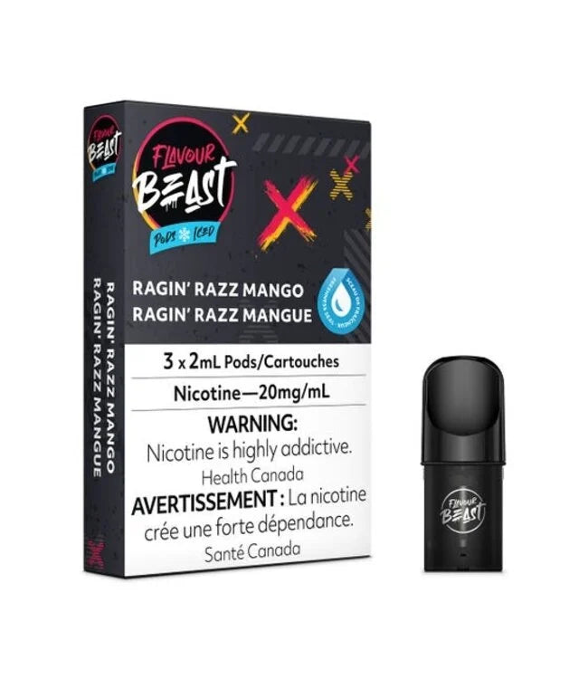 Ragin' Razz Mango Iced - STLTH FLAVOUR BEAST 3pk PODS - 6ml